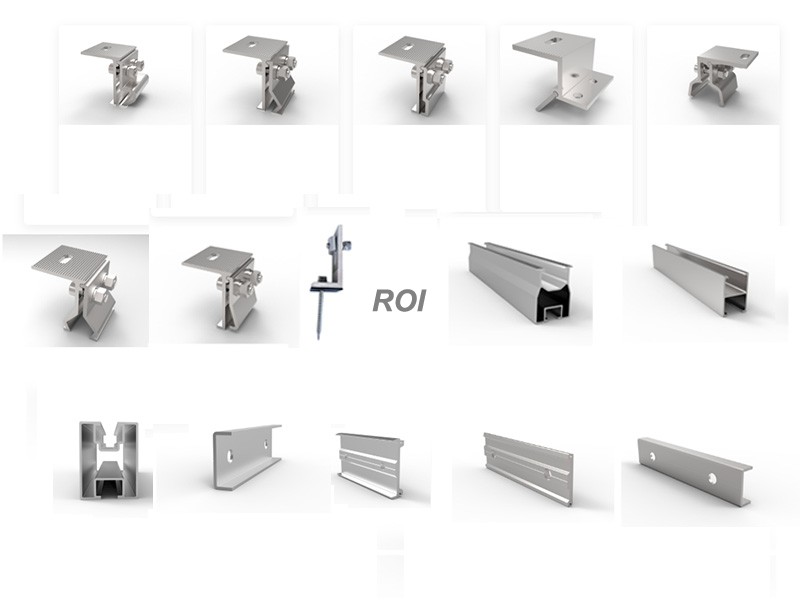 Accesorios de soportes para paneles solares para todo tipo de techos