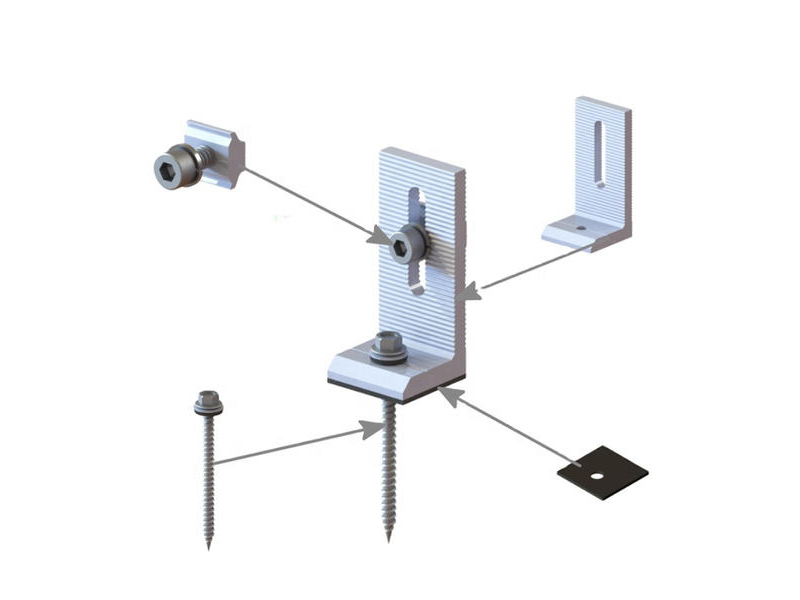 Accesorio de pies L de soportes para paneles solares para techos tipo 02